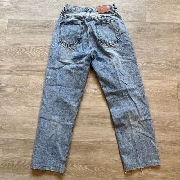 Princess Polly Asymmetric Straight Leg Jeans-Size 8 - Picture 3 of 12